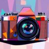 Realistic Fragmented Cubist Camera Paint By Numbers