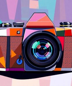 Realistic Fragmented Cubist Camera Paint By Numbers