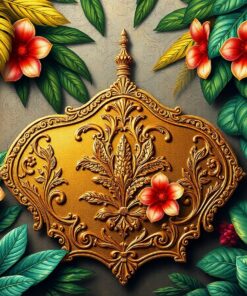 Realistic Gilded Tropical Relic Paint By Numbers