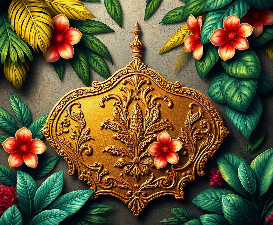 realistic-gilded-tropical-relic-paint-by-numbers-kit