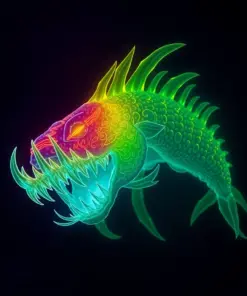 Realistic Glowing Abyssal Predator Paint By Numbers