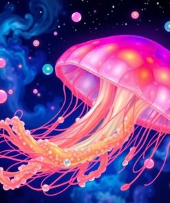 Realistic Glowing Atolla Jelly Paint By Numbers