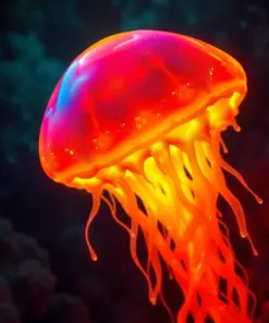 Realistic Glowing Atolla Jelly paint by numbers