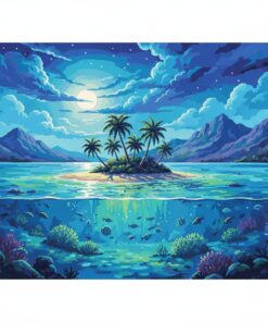 Realistic Glowing Island Waters Paint By Numbers
