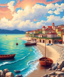 Realistic Golden Age Shore Paint By Numbers