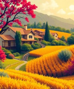 Realistic Golden Estate Crop Paint By Numbers