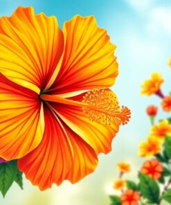 Realistic Golden Hibiscus Brew Paint By Numbers