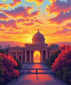Realistic Golden Hour Monument Paint By Numbers