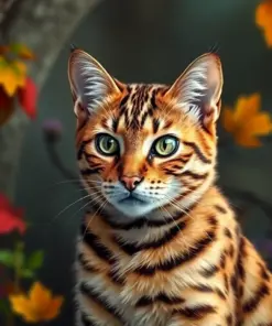 Realistic Golden Thicket Bengal paint by numbers