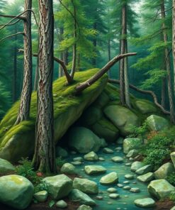Realistic Greenstone Forest Relic Paint By Numbers