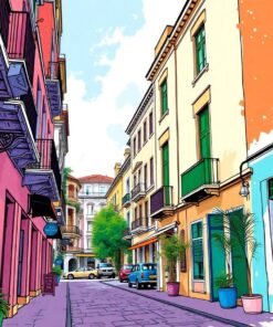 Realistic Havana Corner Sketch Paint By Numbers