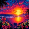 Realistic Hawaiian Night Flames Paint By Numbers