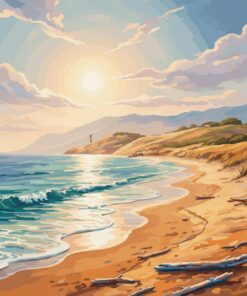 Realistic Hazy Coastal Heat Paint By Numbers