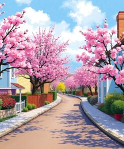 Realistic Heritage Blossom Road Paint By Numbers