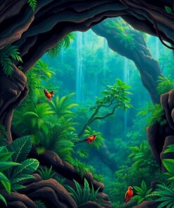 Realistic Hidden Jungle Cave Paint By Numbers