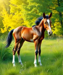Realistic Hidden Pasture Foal Paint By Numbers