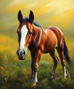 Realistic Hidden Pasture Foal Paint By Numbers