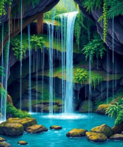 Waterfall Downpour Paint Numbers