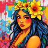 Realistic Hula Girl Graffiti Paint By Numbers