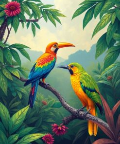 Jungle Birds Paint Numbers