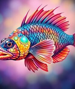 The Realistic Iridescent Dragonfish Paint By Numbers