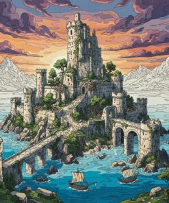 Realistic Island Citadel Ruins Paint By Numbers