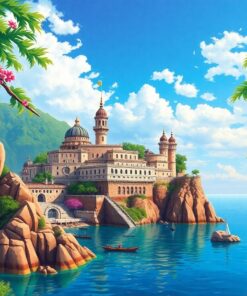 Realistic Island Cliff Palace Paint By Numbers