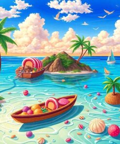 Realistic Island Confectionery Art Paint By Numbers