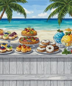 Realistic Island Dessert Counter Paint By Numbers