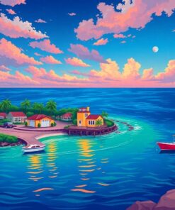 Realistic Island Drive In Paint By Numbers