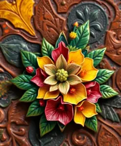 Realistic Island Floral Pin Paint By Numbers