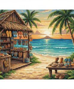 Realistic Island Footwear Shop Paint By Numbers