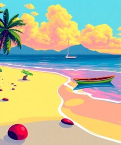 Realistic Island Neon Tunes Paint By Numbers