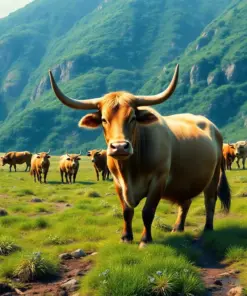 Realistic Island Oxen Farming Paint By Numbers