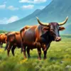 Realistic Island Oxen Farming paint by numbers