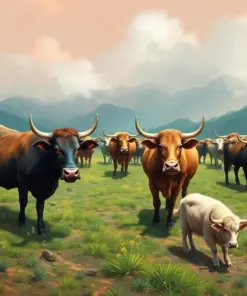 Realistic Island Oxen Farming Paint By Numbers