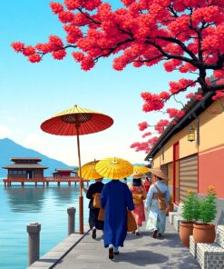 Parasol Stroll Paint Numbers