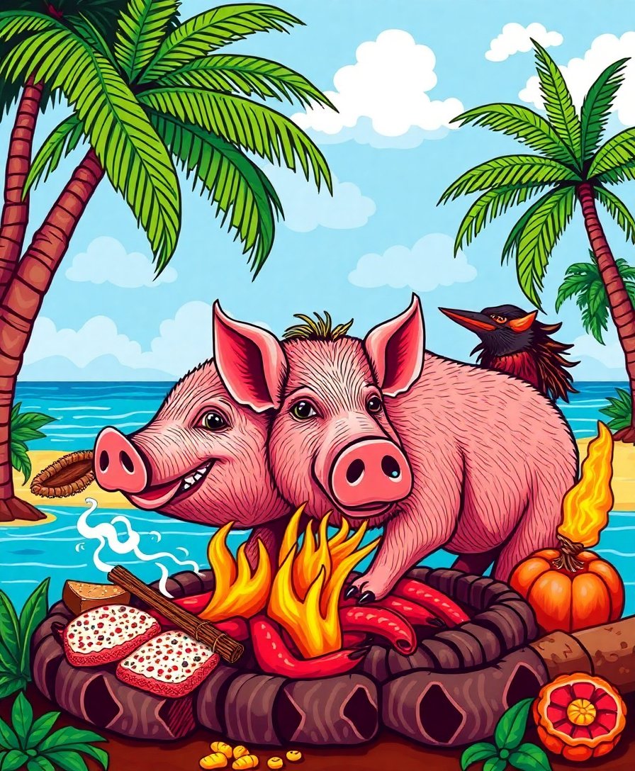 Pig Roast Paint Numbers Pig Roast Paint Numbers