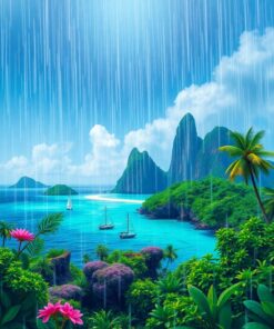 Island Rainstorm Paint Numbers