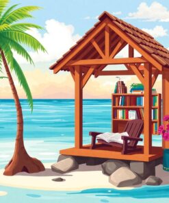 Realistic Island Reading Nook Paint By Numbers