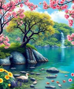 Realistic Island Spring Cycle Paint By Numbers