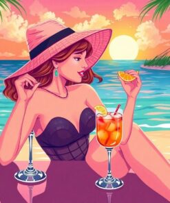 Realistic Island Starlet Cocktail Paint By Numbers