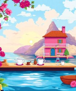 Realistic Island Tea Time Paint By Numbers