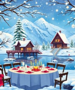 Realistic Island Winter Banquet Paint By Numbers