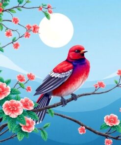 Realistic Japanese Bird Screen Paint By Numbers