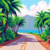 Realistic Jungle Beach Road Paint By Numbers