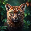 Realistic Jungle Bearcat Portrait paint by numbers
