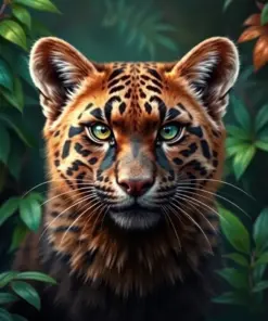 Realistic Jungle Bearcat Portrait paint by numbers