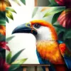Realistic Jungle Bird Portrait paint by numbers