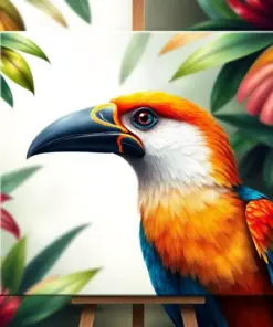 Realistic Jungle Bird Portrait paint by numbers